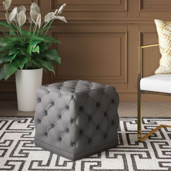 Paragon Square Ottoman with Bottom Tufted