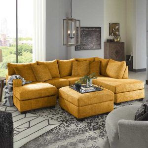 5-Piece Large Corner Sofa Set With Upholstered