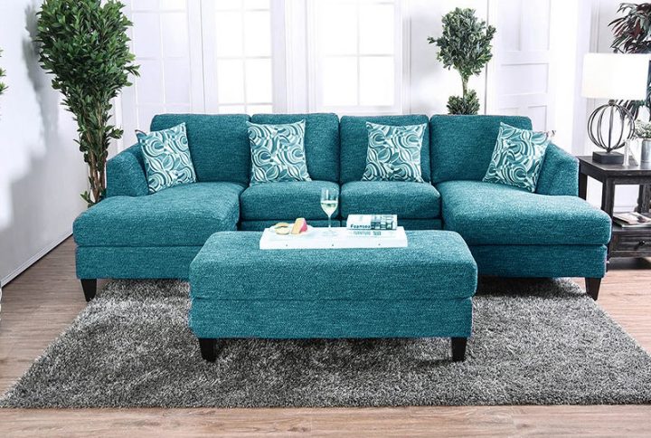5-Piece Sectional Sofa Bed Fabric Upholstered