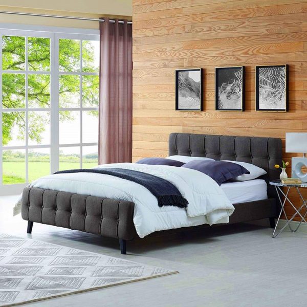 Accents Button Bed with Fabric Covering