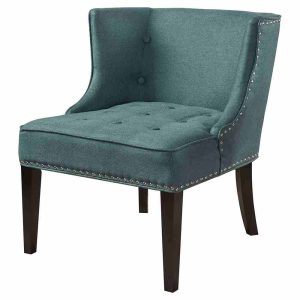 Adelina Button-Tufted Armless Chair in Fabric