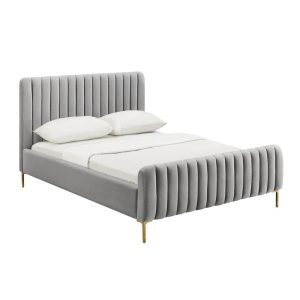 Whiteand Angela Channel Tufted Bed Frame