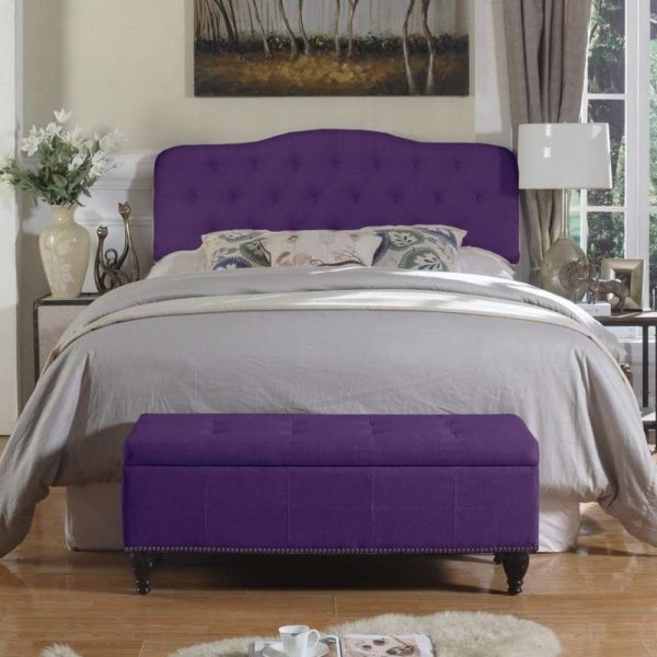 Paragon Upholstered Storage Bench in purple