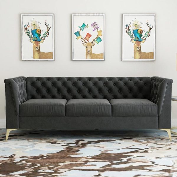 Chanin’s Velvet Chesterfield 3 Seater Sofa