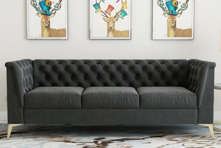Chanin’s Velvet Chesterfield 3 Seater Sofa
