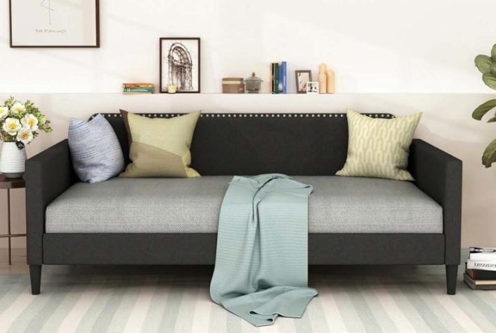 Compactable Polyester Twin Daybed in Gray