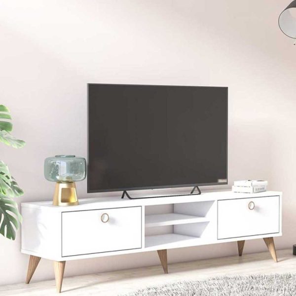 Contemporary Portable TV Stand With Drawers