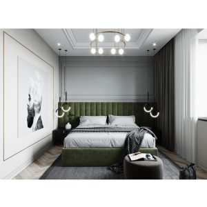 Personalized Upholstered Bed with Wall Panels