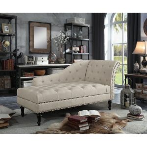 Right Arm Chaise Lounge Tufted Upholstered