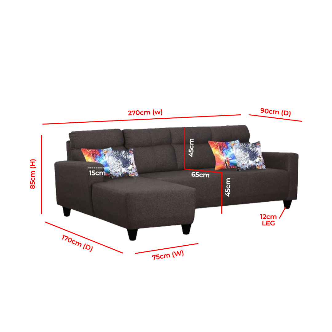 Elbon Modern Sofa in Dark Brown Color 5