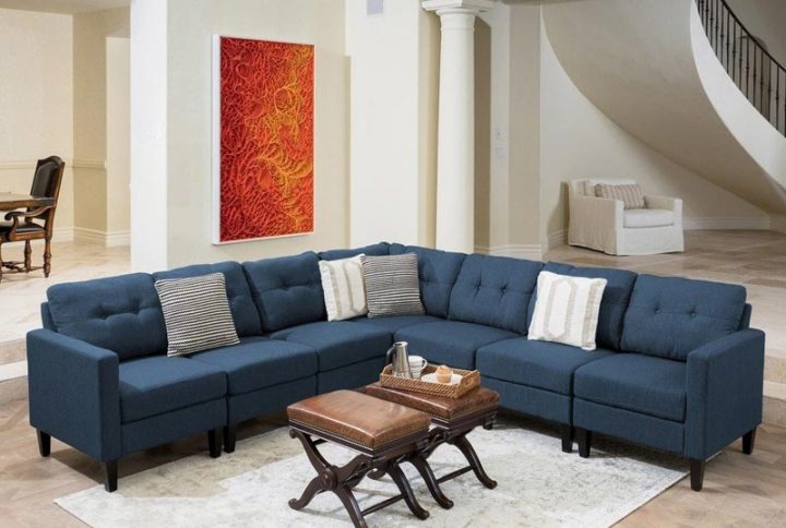 Emmie Mid Century 7-piece Sofa Set