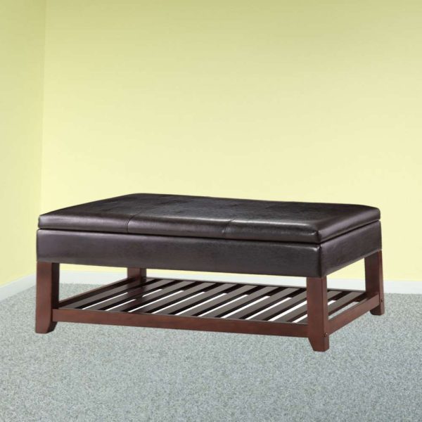 Espresso Storage Chest Bench in Walnut