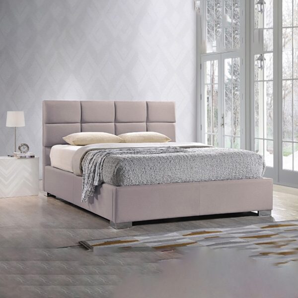 Contemporary Platform Bed with Fabric Upholstery