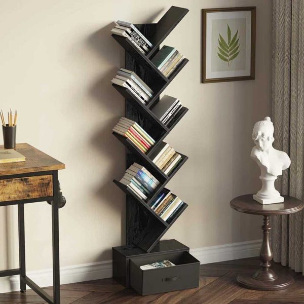 Geometric Bookcase with Bins