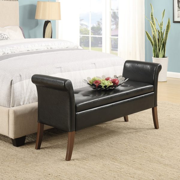 Paragon Sleek Leather Storage Bench