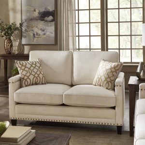 Hersfeld Sofa or Loveseat in Soft Ivory Fabric