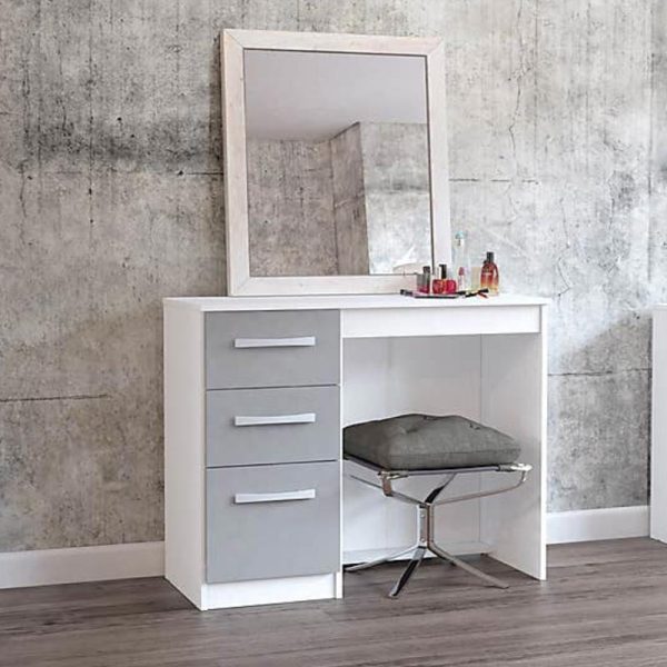 Lynx Dressing Table in White/Grey Finishing