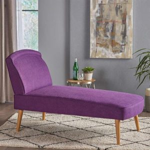 Mid Century Fabric Upholstered Chaise Lounge