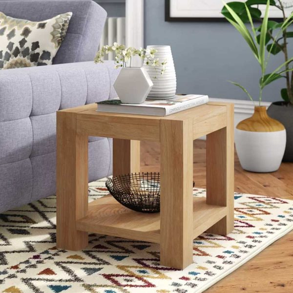 Modern Monchique Oak Side Table
