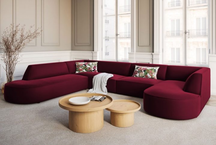 Paragon Furniture Modern Round Chaise Sofa