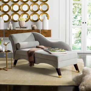 Paragon Mid-Century Velvet Chaise Lounge