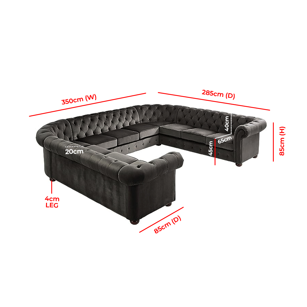 Scroll Arm Chesterfield Sofa In U-Shaped 7