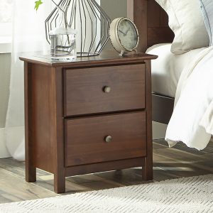 Shaker Two-Drawer Espresso Nightstand