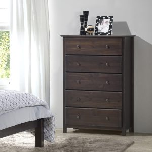 Solid Wood Chest with 5-Shaker Drawers