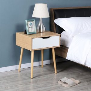 Wooden Nightstand with Storage Drawer