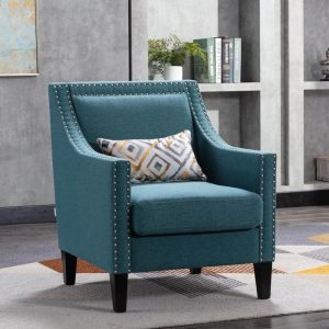 Teal Tanner Accent Chair with a Twist