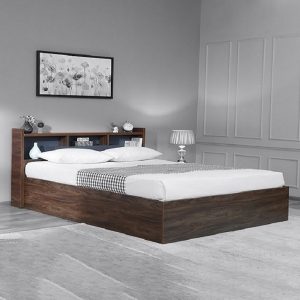 Twin Bed with Storage Space in Headboard