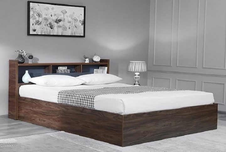 Twin Bed with Storage Space in Headboard