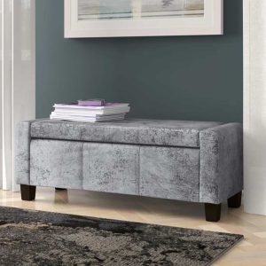 Velvet Ottoman Storage Bench Blanket Box