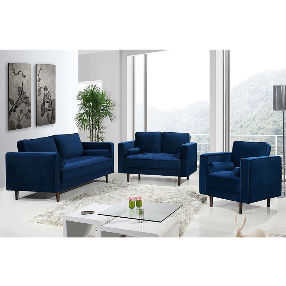 Velvet fabric contemporary tufted sofa Paragon Furniture