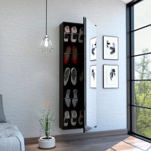Paragon Wall Mounted Shoe Rack With Mirror
