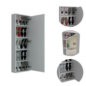 Paragon Wall Mounted Shoe Rack With Mirror