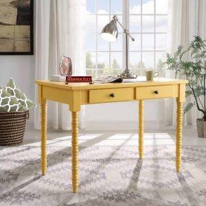 Writing Study Table With Wooden Legs